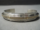 Thick Important Vintage Navajo Leo Nez Sterling Silver Native American Bracelet-Nativo Arts