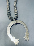 One Of The Best Native American Navajo Hand Wrought Sterling Silver Royston Turquoise Necklace-Nativo Arts