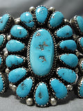 Marvelous Vintage Native American Navajo Blue Gem Turquoise Sterling Silver Native Bracelet-Nativo Arts