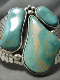 Huge Vintage Native American Navajo Royston Turquoise Bursting Sterling Silver Bracelet-Nativo Arts