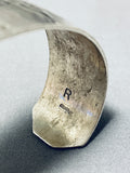Tremendous Vintage Native American Navajo Large Sterling Silver Hammered Bracelet-Nativo Arts