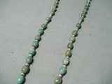 Incredible Native American Navajo Green Turquoise Sterling Silver Rosary Necklace-Nativo Arts