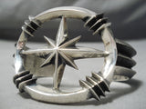 Important Vintage Native American Navajo North Star Aaron Anderson Sterling Silver Bracelet-Nativo Arts