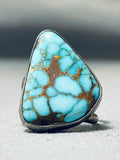 The Best Vintage Native American Navajo Blue Thunder Turquoise Sterling Silver Ring-Nativo Arts