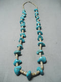 Wonderful Vintage Native American Navajo Old Kingman Turquoise Heishi Necklace-Nativo Arts