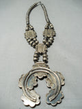 One Of The Best Vintage Native American Navajo Turquoise Sterling Silver Necklace Old-Nativo Arts
