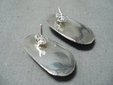 Fabulous Vintage Native American Navajo Turquoise Sterling Silver Earrings-Nativo Arts