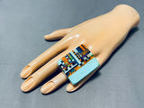 Native American One Of The Best Ever Vintage Santo Domingo Inlay Sterling Silver Ring-Nativo Arts