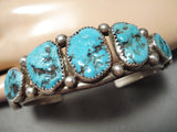 Graduating Ellie Yazzie Vintage Native American Navajo Turquoise Sterling Silver Bracelet-Nativo Arts