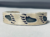 Eddie Begay Heavy Vintage Native American Navajo Thick Sterling Silver Bracelet-Nativo Arts