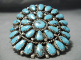 Fabulous Vintage Native American Navajo Turquoise Sterling Silver Ring Old-Nativo Arts