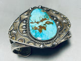 Museum Quality Early Vintage Native American Navajo Turquoise Sterling Silver Bracelet-Nativo Arts
