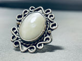 Special Vintage Native American Navajo Mother Of Pearl Sterling Silver Ring-Nativo Arts