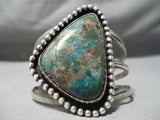 Heavy Huge Vintage Native American Navajo Royston Turquoise Sterling Silver Bracelet Old-Nativo Arts