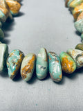 303 Grams Mind Blowing Vintage Native American Navajo Green Turquoise Sterling Silver Necklace-Nativo Arts