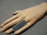 One Of The Tallest Native American Zuni Snake Eyes Turquoise Sterling Silver Ring-Nativo Arts