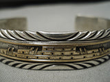 Intricate!! Vintage Native American Navajo Mark Yazzie Real Gold Sterling Silver Pueblo Bracelet-Nativo Arts