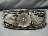 Exceptional Vintage Native American Hopi Dawn Lucas Sterling Silver Applique Bracelet Old-Nativo Arts