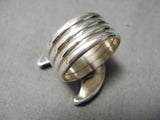 Native American Important Vintage Half Moon Spiny Oyster Sterling Silver Ring-Nativo Arts