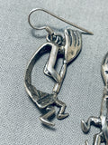 Unforgettable Vintage Native American Navajo Sterling Silver Kokopelli Earrings-Nativo Arts