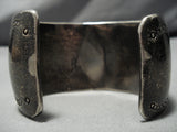 Tremendous Vintage Native American Navajo Green Spiderweb Turquoise Sterling Silver Bracelet Old-Nativo Arts
