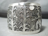 Picturesque Navajo Sterling Silver Storyteller Bracelet Native American-Nativo Arts