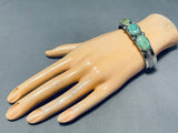 Breathtaking Vintage Native American Zuni Turquoise Sterling Silver Bracelet Signed-Nativo Arts