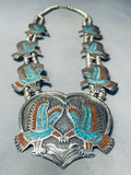 200 Gram Will Singer Vintage Native American Navajo Sterling Silver Squash Blossom Necklace-Nativo Arts