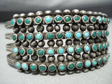 Native American One Of The Best Early Vintage Zuni Snake Eyes Turquoise Sterling Silver Bracelet-Nativo Arts