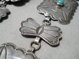 Exceptional Vintage Native American Navajo Royston Turquoise Sterling Silver Concho Belt Old-Nativo Arts