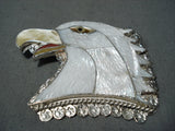 Majestic Zuni Mother Of Pearl Sterling Silver Pin/ Pendant Native American-Nativo Arts