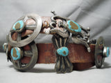 Statement Vintage Native American Navajo Rare Turquoise Sterling Silver Concho Belt Old-Nativo Arts