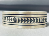 One Of The Most Unique Native American Navajo Stamp Sterling Silver Bracelet-Nativo Arts