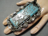 One Of The Biggest Native American Turquoise Bird Fountain Sterling Silver Ring-Nativo Arts