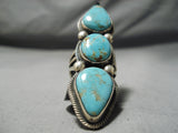Native American Huge Heavy High Grade #8 Turquoise Sterling Silver Martinez Ring-Nativo Arts