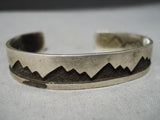 Desert Mountain Vintage Native American Navajo Sterling Silver Hand Wrought Bracelet-Nativo Arts