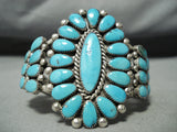 Authentic Vintage Native American Zuni Alice Quam Turquoise Sterling Silver Bracelet-Nativo Arts