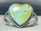Enormous Native American Navajo Royston Turquoise Heart Sterling Silver Bracelet-Nativo Arts