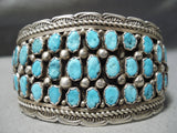 Superior Vintage Native American Navajo Turquoise Sterling Silver Bracelet Old-Nativo Arts