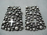 Superlative Santo Domingo Sterling Silver Earrings Native American-Nativo Arts
