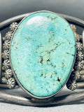 Heavy Museum Vintage Native American Navajo Apache Turquoise Sterling Silver Bracelet-Nativo Arts