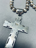 The Best Vintage Native American Navajo Charoite Cross Sterling Silver Necklace-Nativo Arts