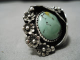 Stunning Vintage Navajo Green Turquoise Sterling Silver Native American Ring-Nativo Arts