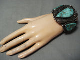 Museum Ideal Vintage Native American Navajo Turquoise Sterling Silver Bracelet Old-Nativo Arts