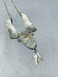 Fantastic Vintage Native American Navajo Sleeping Beauty Turquoise Sterling Silver Necklace-Nativo Arts