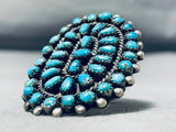 Important Vintage Native American Zuni Turquoise Cluster Sterling Silver Ring-Nativo Arts