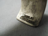 Important All Silver Vintage Native American Navajo Sterling Silver Em Bill Bracelet Old-Nativo Arts