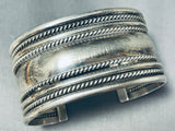Classic Vintage Native American Navajo Solid Sterling Silver Massive Bracelet-Nativo Arts