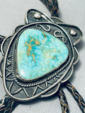 One Of The Best Vintage Native American Navajo Royston Turquoise Sterling Silver Bolo Tie-Nativo Arts