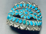 One Of Most Unique Vintage Native American Navajo Turquoise Teardrop Sterling Silver Bracelet-Nativo Arts